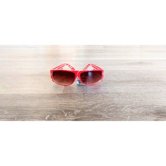 Accessories - Vintage red clear striped plastic sunglasses